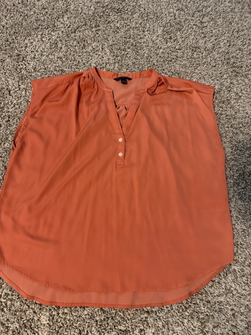 Banana Republic Coral Sleeveless Henley Shell Top